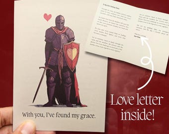 Bezoedelde liefdesbriefkaart: op Elden Ring geïnspireerde romantische groet - Gothic jubileumcadeau gamer koppels - Aangepast