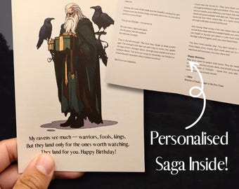Odin Birthday Card – Personalized Viking Letter – Norse Myth Greeting – Free Worldwide Shipping - JustTheCardGuy