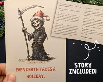 Gotiskt julkort med Liemannen - Mörk humoristisk julberättelse