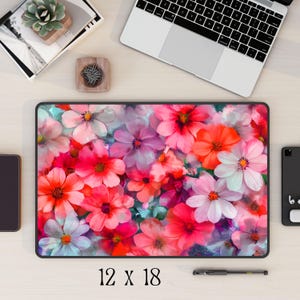 Floral Cottagecore Desk Mat | Vintage Botanical Mouse Pad | Aesthetic Nature Decor for Office or Home Workspace