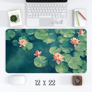 Floral Cottagecore Desk Mat | Vintage Botanical Mouse Pad | Aesthetic Nature Decor for Office or Home Workspace