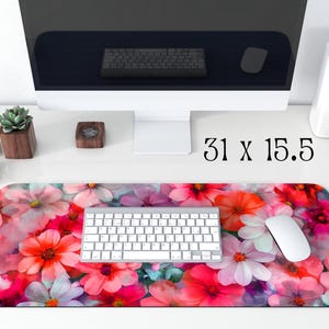 Floral Cottagecore Desk Mat | Vintage Botanical Mouse Pad | Aesthetic Nature Decor for Office or Home Workspace