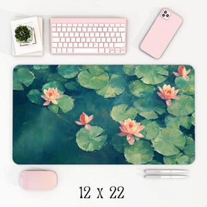 Floral Cottagecore Desk Mat | Vintage Botanical Mouse Pad | Aesthetic Nature Decor for Office or Home Workspace