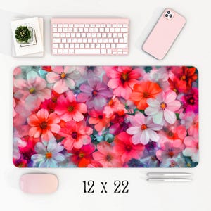 Floral Cottagecore Desk Mat | Vintage Botanical Mouse Pad | Aesthetic Nature Decor for Office or Home Workspace