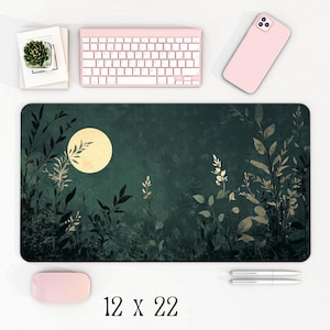 Cottagecore Floral Desk Mat | Botanical Mouse Pad | Aesthetic Office Decor | Large Flower Computer Mat
