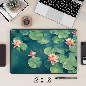 Floral Cottagecore Desk Mat | Vintage Botanical Mouse Pad | Aesthetic Nature Decor for Office or Home Workspace