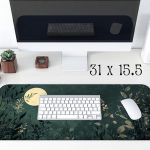 Cottagecore Floral Desk Mat | Botanical Mouse Pad | Aesthetic Office Decor | Large Flower Computer Mat