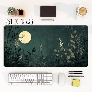 Cottagecore Floral Desk Mat | Botanical Mouse Pad | Aesthetic Office Decor | Large Flower Computer Mat