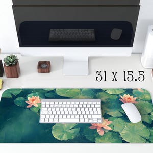 Floral Cottagecore Desk Mat | Vintage Botanical Mouse Pad | Aesthetic Nature Decor for Office or Home Workspace