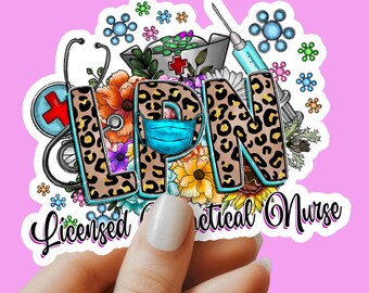 LPN sticker, Licensed Practice Nurse sticker, laptop sticker, tumbler sticker, water bottle sticker, waterproof sticker, LPN gift