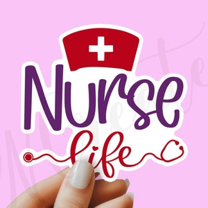 Nurse sticker, Nurse Life RN sticker, laptop sticker, tumbler sticker, water bottle sticker, waterproof sticker, nurse gift