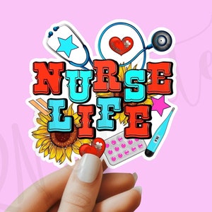 Nurse sticker, Nurse Life RN sticker, laptop sticker, tumbler sticker, water bottle sticker, waterproof sticker, nurse gift