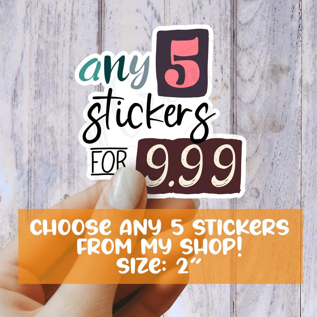 Assorted Stickers, Any 5 Stickers, Laptop Sticker, Tumbler Sticker ...