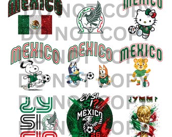 Mexikansk fotboll PNG-paket, Mexikansk fotboll digital design, Mexikansk fan PNG, Sublimering av VM 2026, Y si si