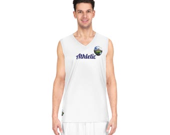 Athletic Script with Soccer Ball Basketball Jersey | Sports Team Tank - LAMORUX