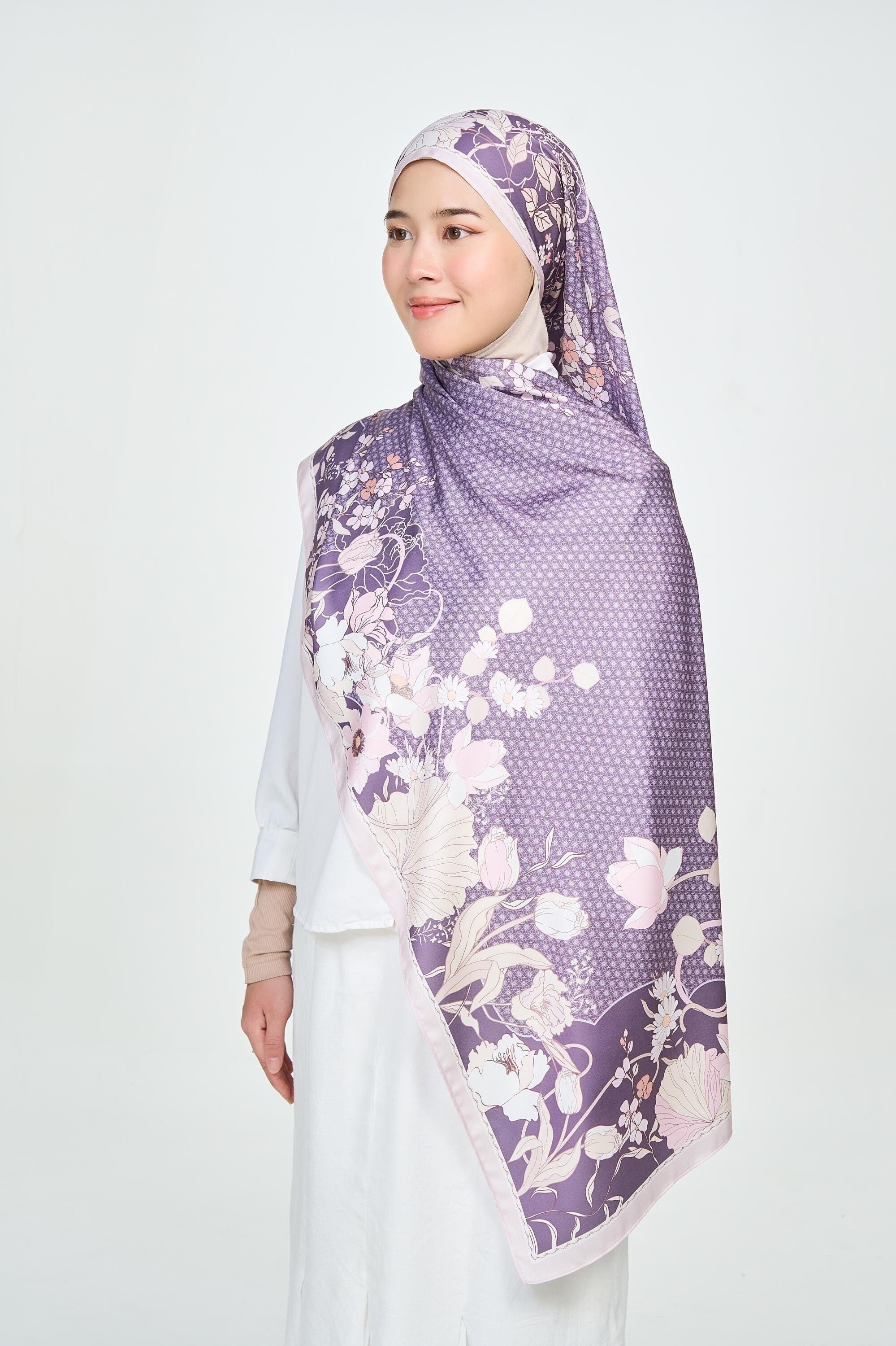 Pinot Noir Satin Silk Hijab: Nuhaa Collection