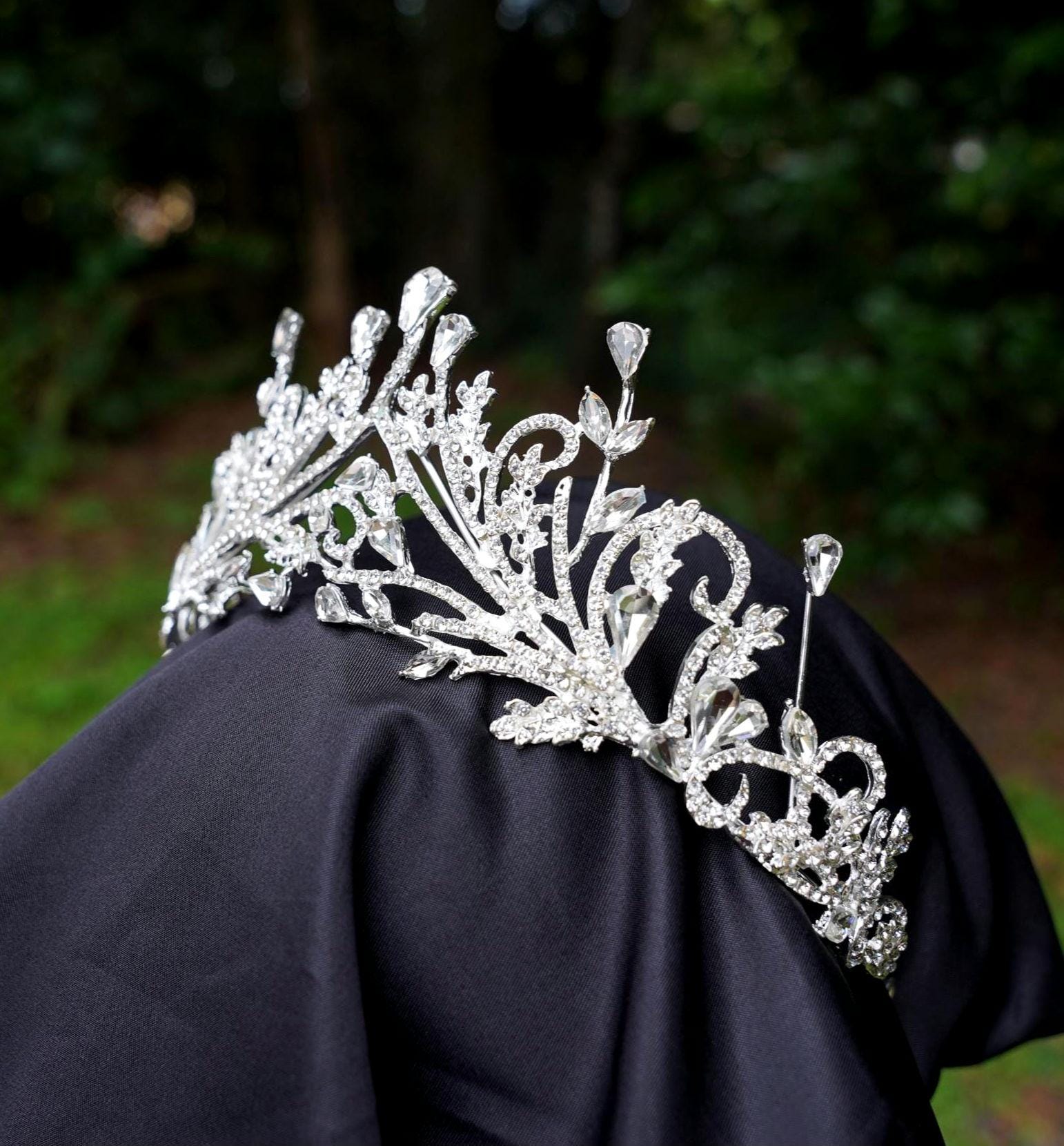 TIERPOP Silver Crystal Tiara Crowns For Women Girls Elegant Princess Crown Tiaras For Women Bridal Wedding Prom Birthday Craft