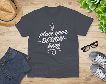 Gildan 5000 T-Shirt Mockup, Tweed Front (Digital Download)