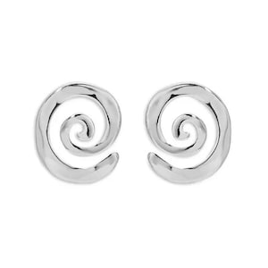 Sterling Silver Swirl Stud Earrings I Minimalist Spiral Jewelry for Women I Handmade Stud I Gift for Her I Trendy Earring