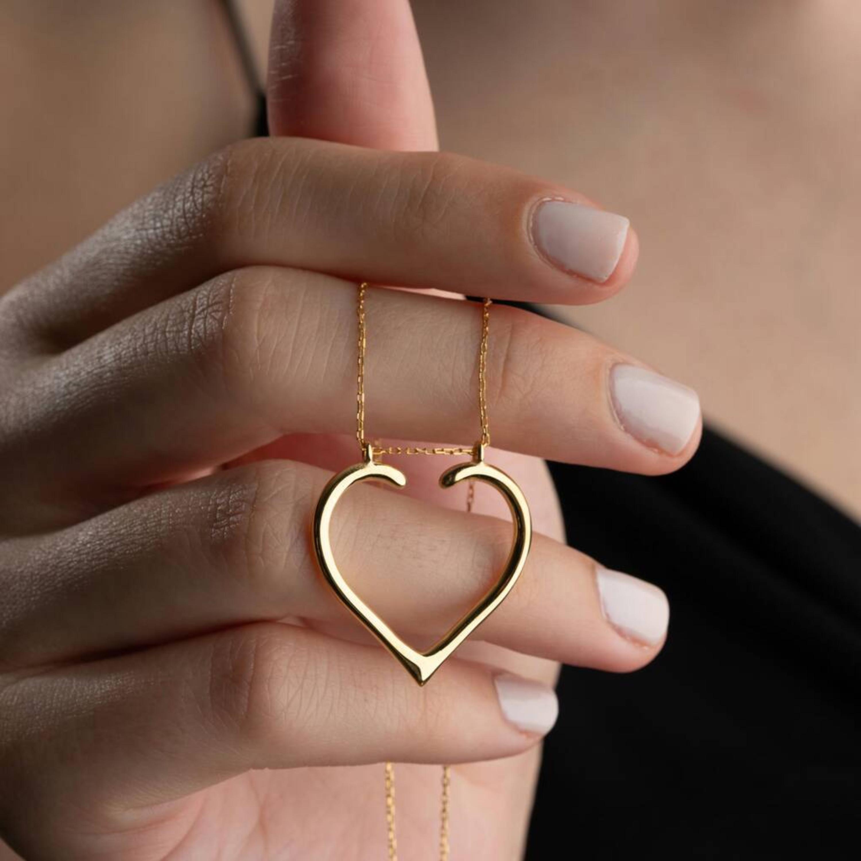 Pendentif Cœur Ouvrant Avec Mini Cœur à L'intérieur – Bijou Original – Neuf Sans Emballage