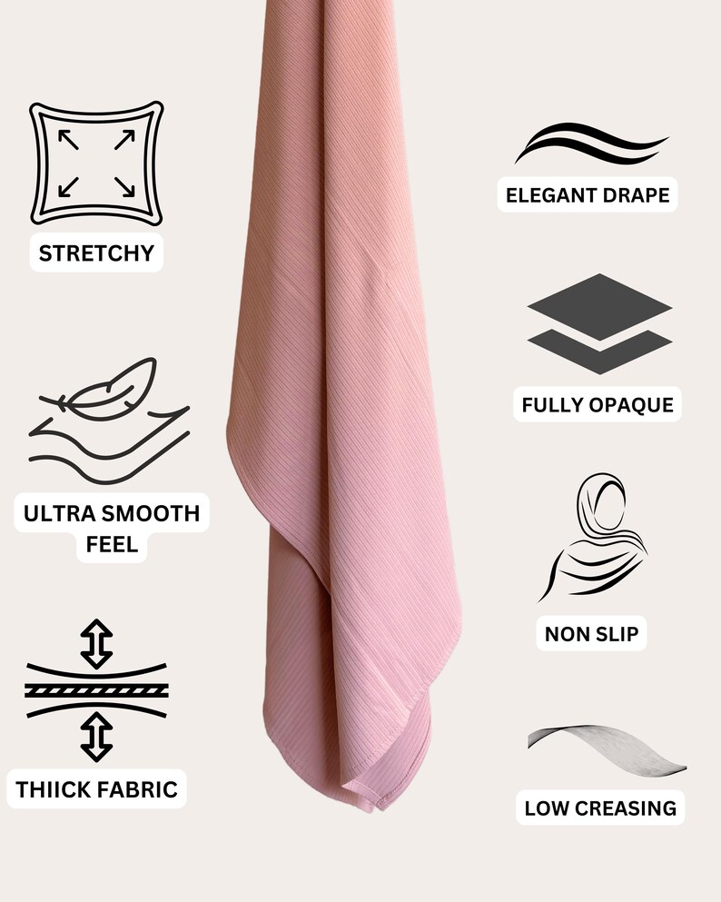 Red Ribbed Cotton Hijab main image 0