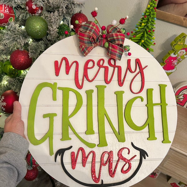 merry grinchmas door hanger grinch christmas sign