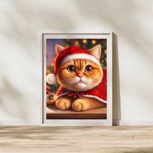 Cartoon Pet Portrait | Personalised Portraits | Gifts for Christmas | Custom Pet Art | Digital Download | Christmas | British Shorthair Cat