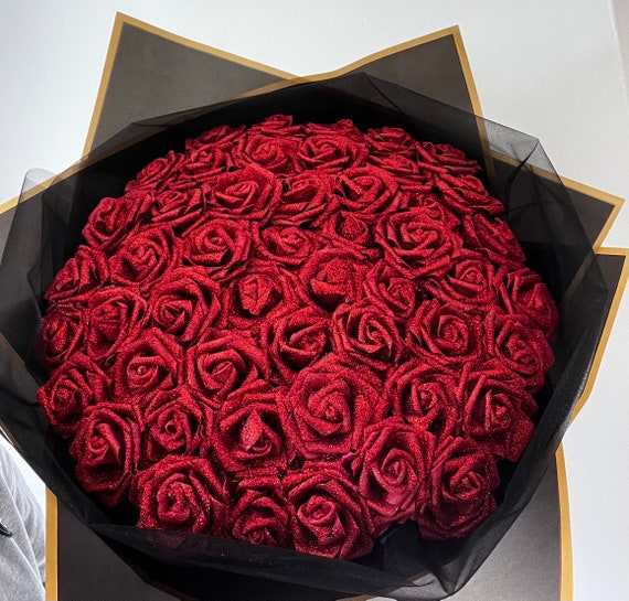 120 Stück Muttertags-Konfetti Rot & Rosa - Glitzer-Rosen & Herzchen Für Tischdekoration