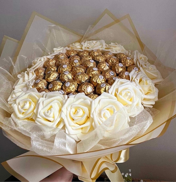 Buy Glitter Rose Chocolate Bouquet Flowers Ferrero Rocher Lindt Birthday Anniversary Baby Shower Gift Ideas Easter Mothers Day Online in India Etsy