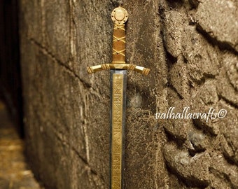 Handgefertigtes Merlin Excalibur Schwert – echter Kohlenstoffstahl, schönes Geschenk für ihn, Geschenk für den Bräutigam, personalisiertes Geschenk für Ehemann, Weihnachtsgeschenk