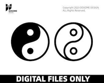 Archivos SVG Yin y Yang / Archivos de corte Yin-Yang / Archivos vectoriales Yin y Yang / Silueta Yin y Yang / Clip Art Yin y Yang / Archivos CnC