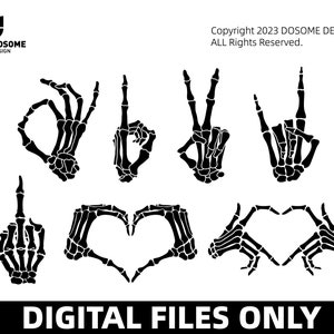 Skeleton Hands SVG Skull Skeleton Hand Halloween svg Rack Hand Svg Middle Finger svg Cricut Cut Files Instant Download