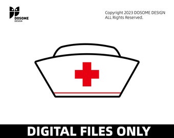 Sjuksköterskehatt - Omvårdnad, Medicin - Omedelbar digital nedladdning - svg-, png-, dxf- och eps-filer ingår!