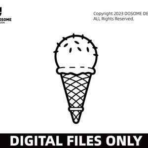 Ice Cream Cone - Instant Digital Download - svg, png, dxf, and eps files included! Summer, Sweets, Outline, Sprinkles
