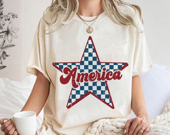 America Star PNG, Amerika Svg, Amerika Shirt, Retro America Svg, 4 juli Svg, Fourth of July PNG, Independence Day, Svg-bestanden voor Cricut