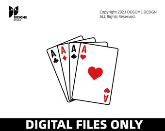 Ess spelkort SVG-filer | Spader ess | Hjärter ess | Ruter ess | Klöver ess klippfiler | Ess vektorfiler