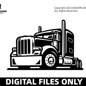 Truck Driver | Flatbed Trucker Big Rigg Semi Tractor Trailer Cab Shipping Moving Company Trucking Logo.SVG .PNG Vector Cricut Cut Cutting