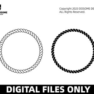 May include: Two black rope circle frames, one with a white outline and the other solid black.  The text "DIGITAL FILES ONLY" is at the bottom of the image.