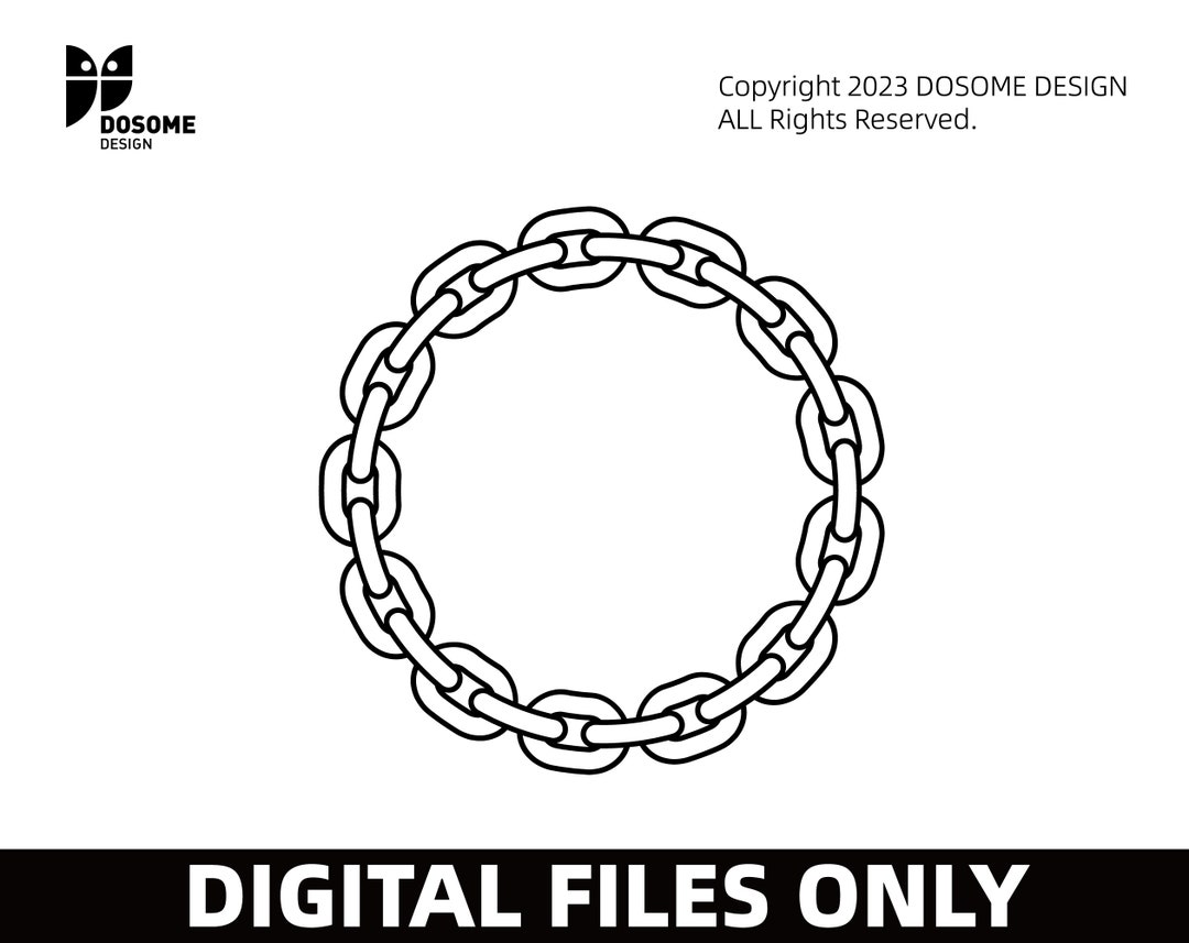 Chain Circle SVG Files | Chain Outline Cut Files | Chain Silhouette SVG ...