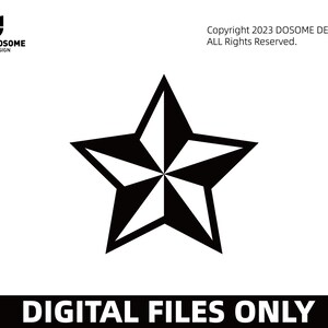 Nautical Star SVG Files | Nautical Star Cut Files | Nautical Star Vector Files | Facet Star Vector | Star Clip Art | CnC Files