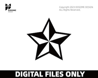 Archivos SVG de estrellas náuticas / Archivos de corte de estrellas náuticas / Archivos vectoriales de estrellas náuticas / Vector de estrellas facetas / Clip Art de estrellas / Archivos CnC