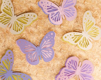 3d layered butterfly svg bundle, layered cut files. Butterflies Papercut, Multilayered laser cut files Digital Download.