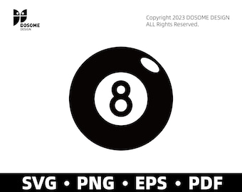 8 Ball Pool Billiard Ball SVG Files | 8 Ball Billiard Ball Cut Files | 8 Ball Billiard Ball Vector Files | 8 Ball Pool Clip Art | CnC Files