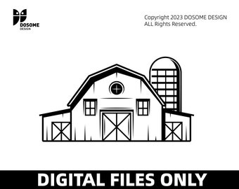 Barn SVG Files | Barn Outline SVG Cut Files | Farm Vector Files | Farm House Vector | Farm Barn SVG