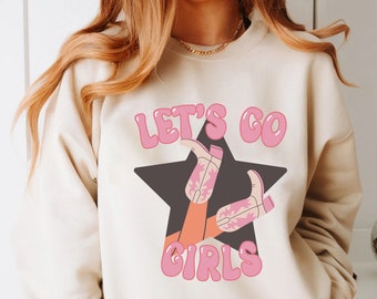Let's Go Girls Cowgirl Boots Star | Western PNG Sublimations, Designs Downloads, SVG Clipart, Shirt Design, Sublimation Download