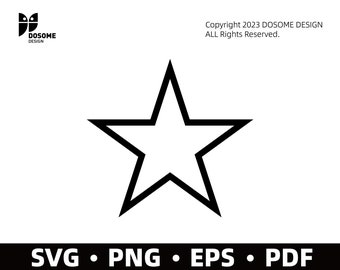 May include: A black outline of a five-pointed star.