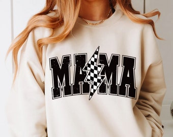 Mamá Lightning Bolt SVG PNG, Mamá Svg, Mamá Png, Mamá Camisa Svg, Mamá Vida Png, Mamá Sublimación, Retro Mamá Svg, Diseños de Sublimación