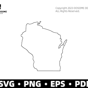 Wisconsin Outline with Text SVG Files | Wisconsin Cut Files | United States of America Vector Files | Wisconsin Vector | WI Map Clip Art