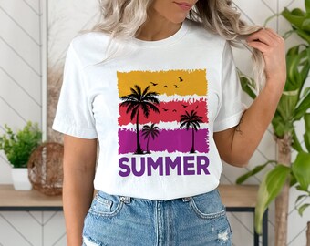 Summer SVG/png, Palm Trees and Sunset Png, Summer Beach Png, Design Download, Summer T Shirt Design, Print or Sublimation, Digital Download