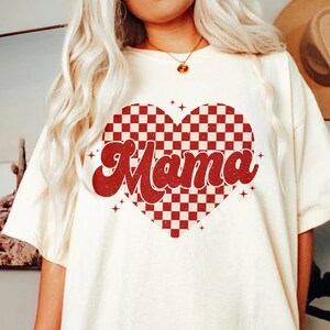 Mama Checkered Heart PNG, Valentines Day Png, Mama Png, Mama Valentine, Retro Valentine Png, Valentine Shirt, Valentines Sublimation Design